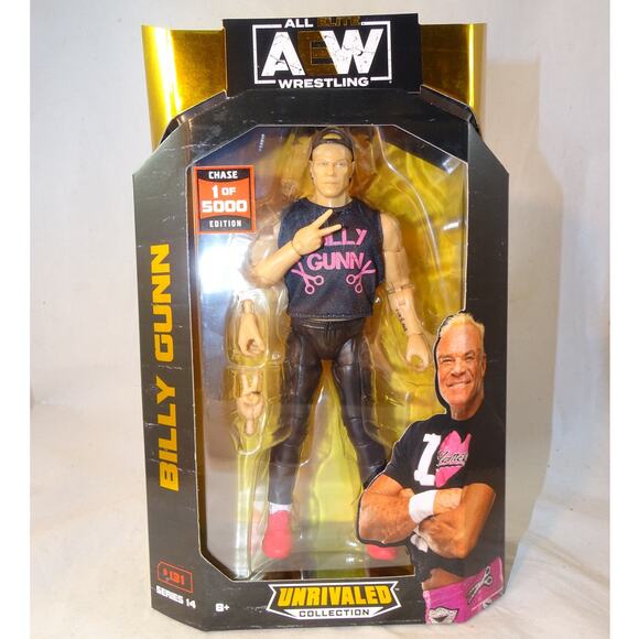 AEW Unrivaled Series 14 Billy Gunn CHASE 1/5000 Action Figure NEW SEALED! - Picture 1 of 6
